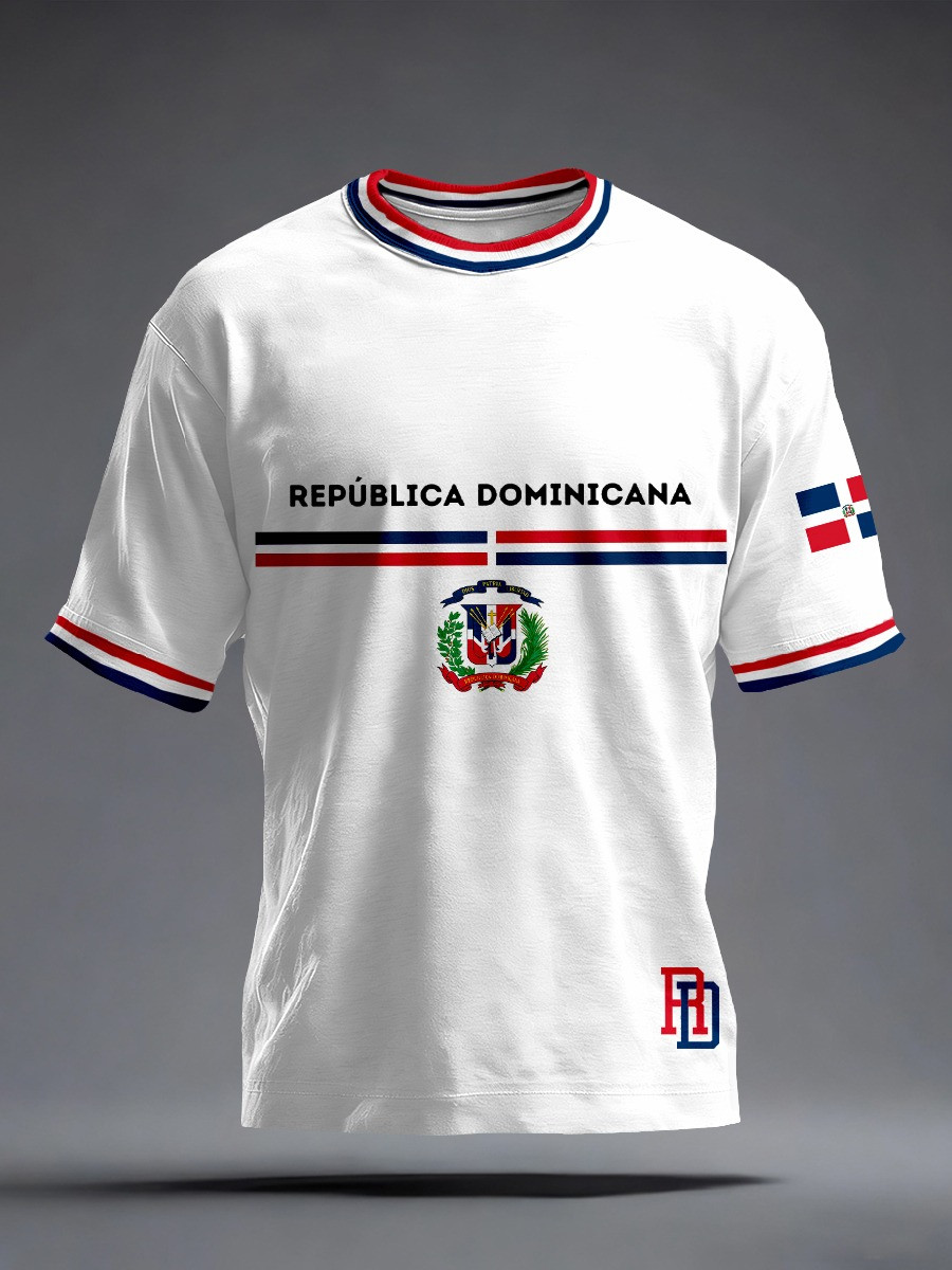Republica Dominicana T-Shirt Dominican Coat Of Arms Pride Apparel Flag Sleeve Best Gift For Fans