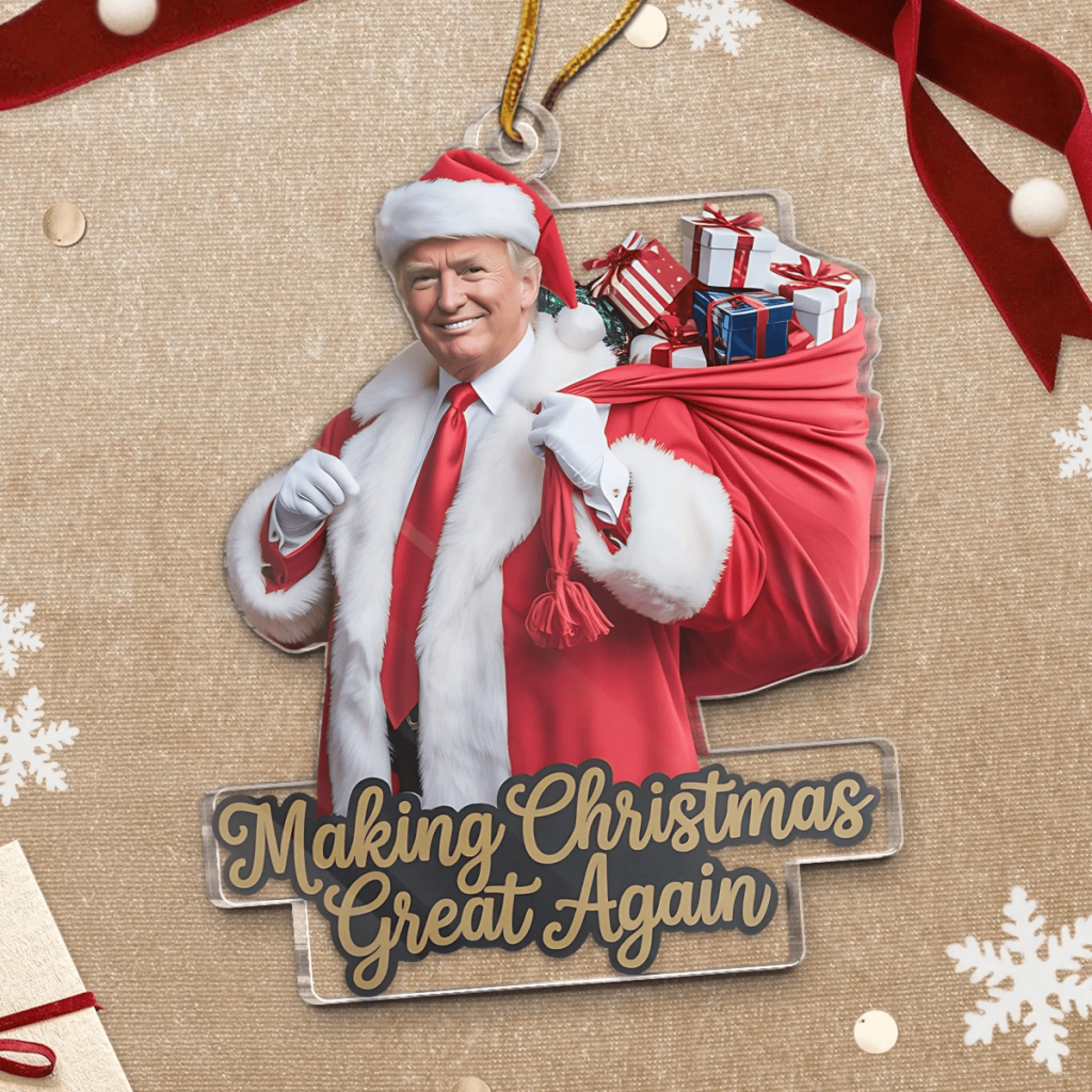Republican State Acrylic Ornament Christmas Gift for Trump Supporters