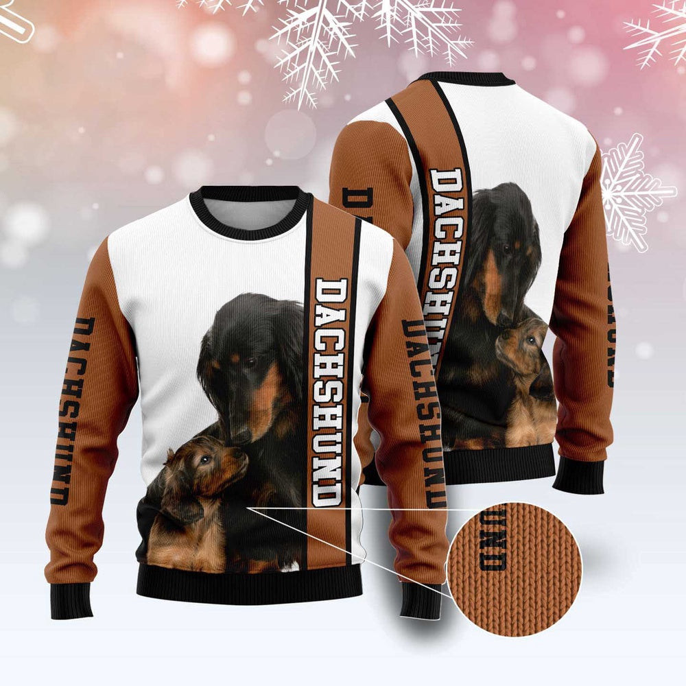 Rescued Dachshund Ugly Christmas Sweater Funny Ugly Christmas Sweater Cool Christmas Gifts