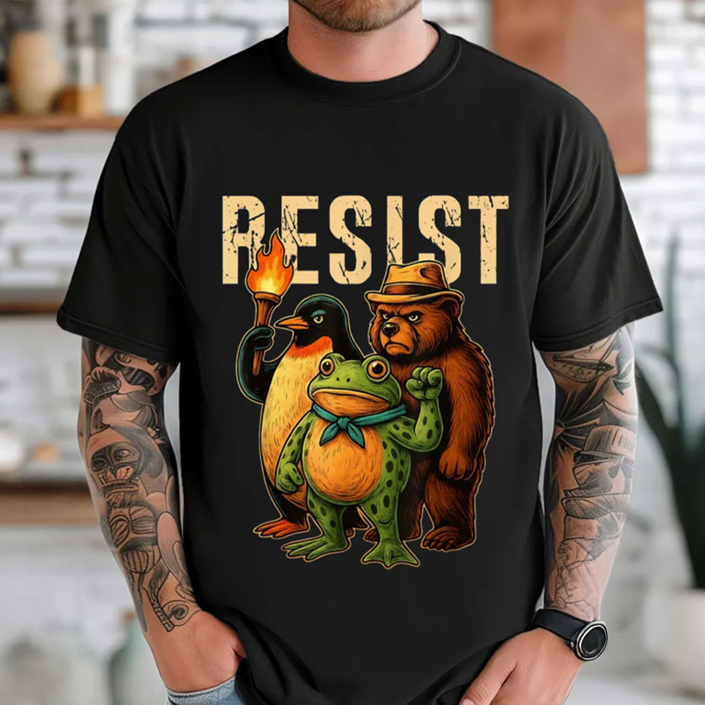 Resist Animal Unity Vintage Political Protest T-Shirt Gift Ideas For Dad