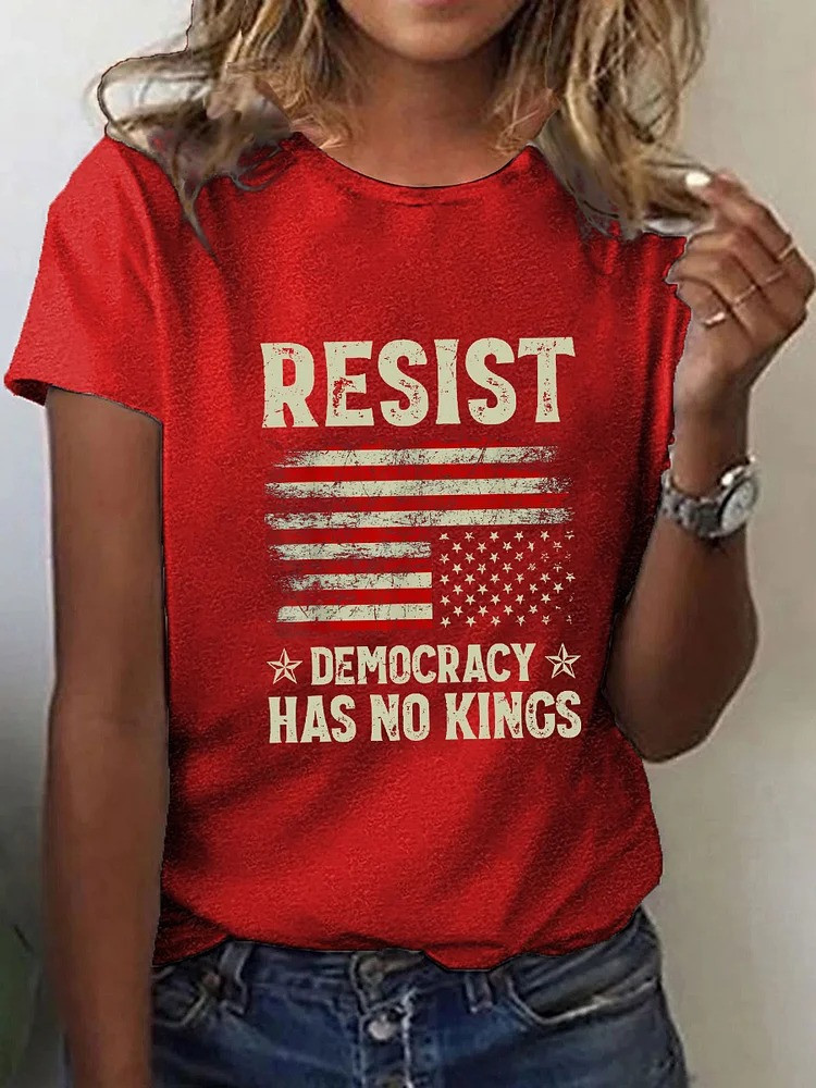 Resist Democracy Has No Kings Shirt No Kings Protest Merch Democrats Gifts For Women
