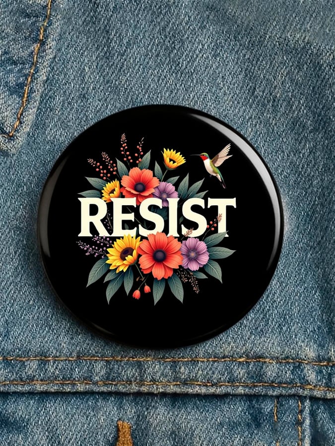 Resist Floral Pin Button Minnesota Rebel Alliance Button Justice For Alex Merch