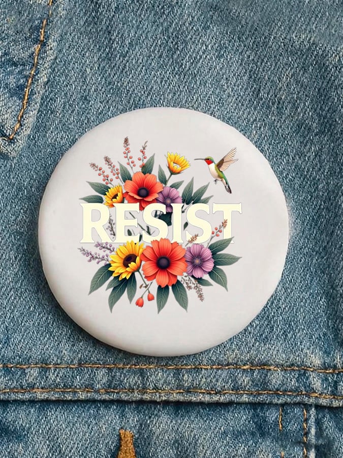 Resist Floral Pin Button Minnesota Rebel Alliance Button Justice For Alex Merch White