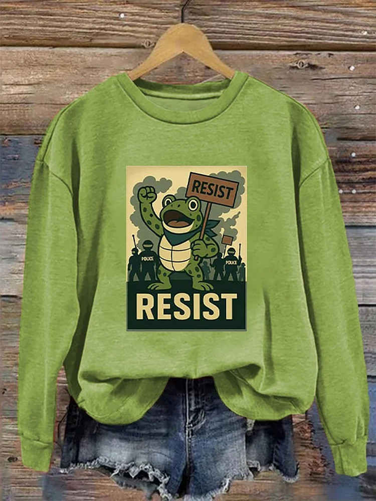 Resist Frog Sweatshirt Antifa Protest Portland Frog Merch Democrats Gifts For Her