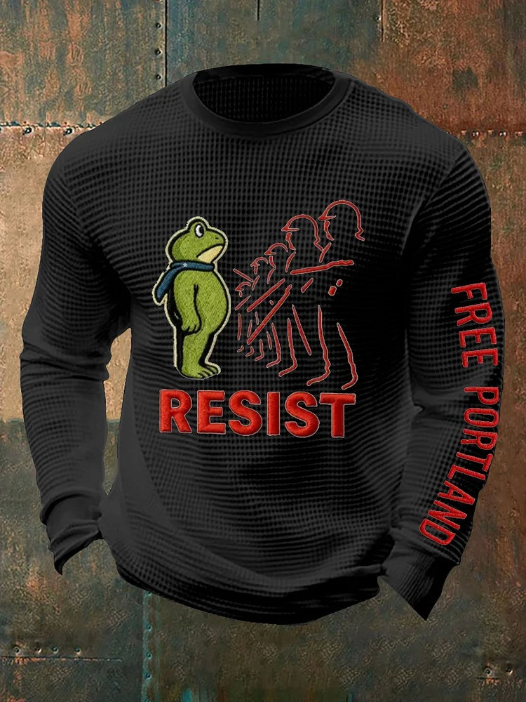 Resist Frog Sweatshirt Black Free Portland Sweatshirt Frog ICE Protest Merch Gifts