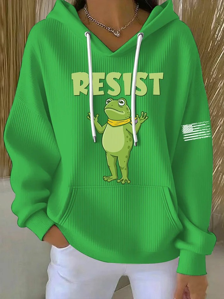 Resist Frog Sweatshirt Frog Portland Protest Anti ICE No Kings Merch Gifts For Women