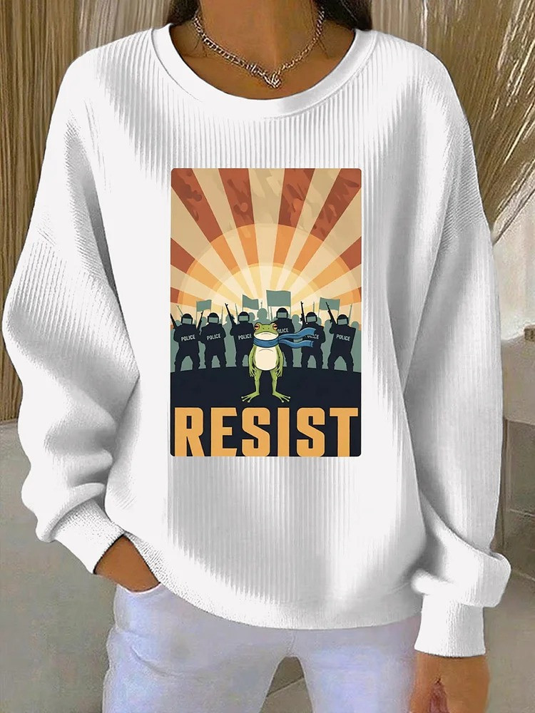 Resist Frog Sweatshirt Frog Portland Protest Merch Anti Fascist Apparel Gifts