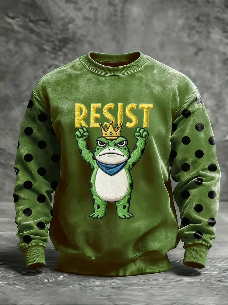 Resist Frog Sweatshirt No Kings Protest Merch Portland Frog Merch Anti Trump Gifts