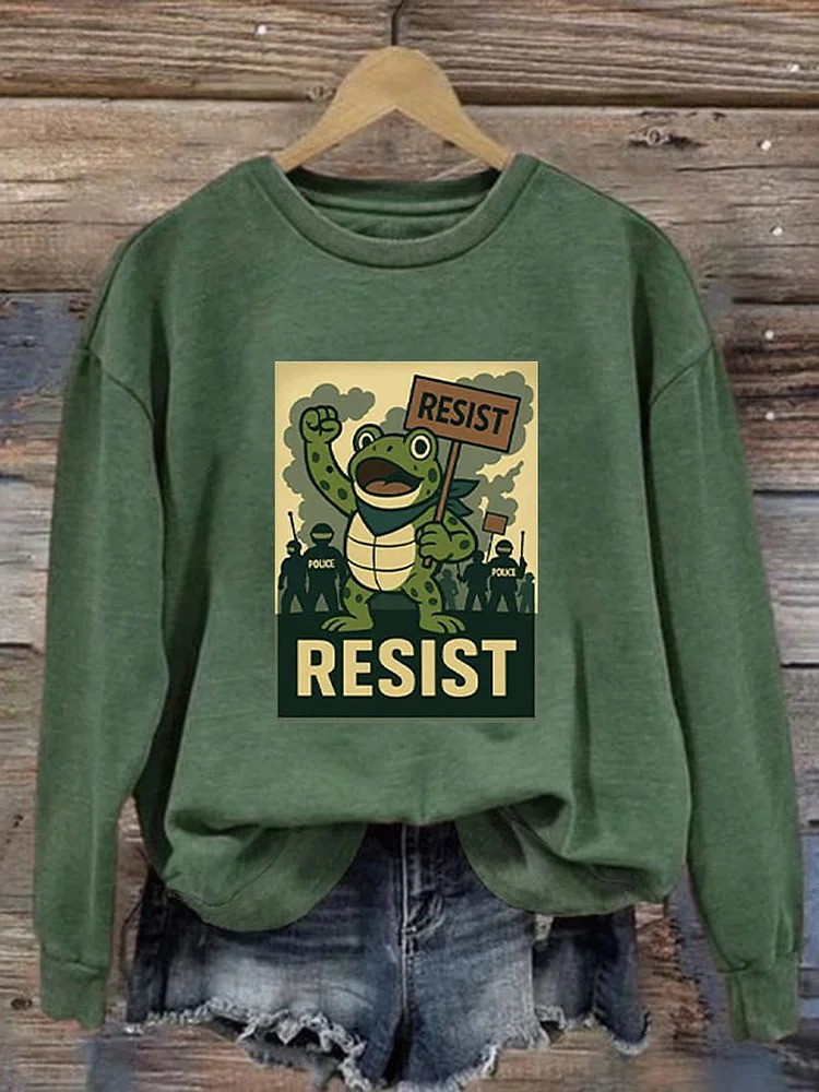 Resist Frog Sweatshirt No Kings Protest Portland Frog Merch Democrats Gifts