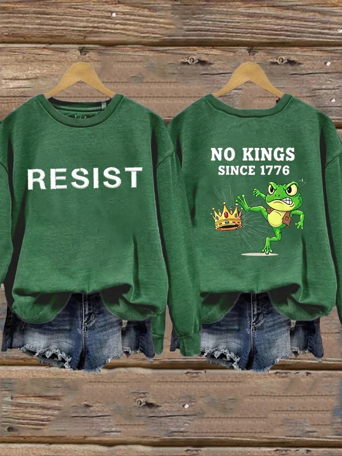 Resist Frog Sweatshirt No Kings Since 1776 Portland Frog Protest Anti ICE Apparel Gifts