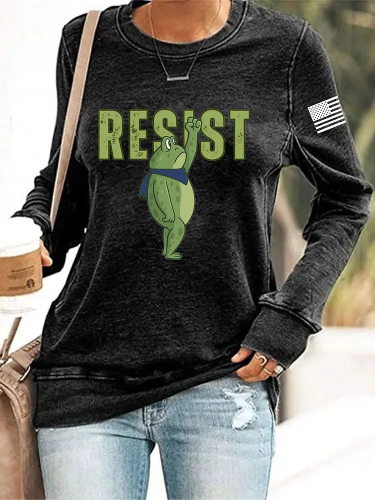 Resist Frog Sweatshirt Portland Frog Protest Apparel Gifts For Women