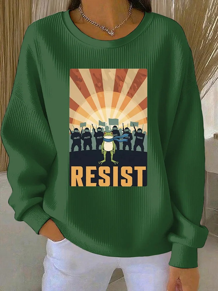 Resist Frog Sweatshirt Portland Frog Protest Merch Anti Fascist Apparel Gifts