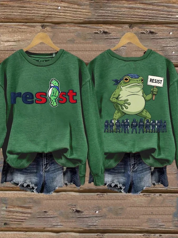 Resist Frog Sweatshirt Portland Frog Resist Sweatshirt Anti ICE Merch Gifts