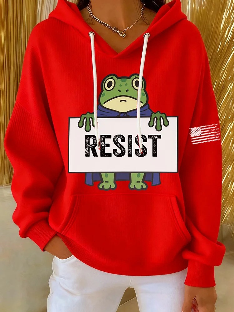 Resist Frog Sweatshirt Resist Portland Frog No Kings Protest Clothing Gifts
