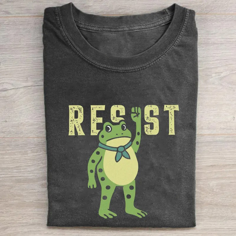 Resist Frog T-Shirt Anti Trump Protest Graphic Tee Gift For Supporters