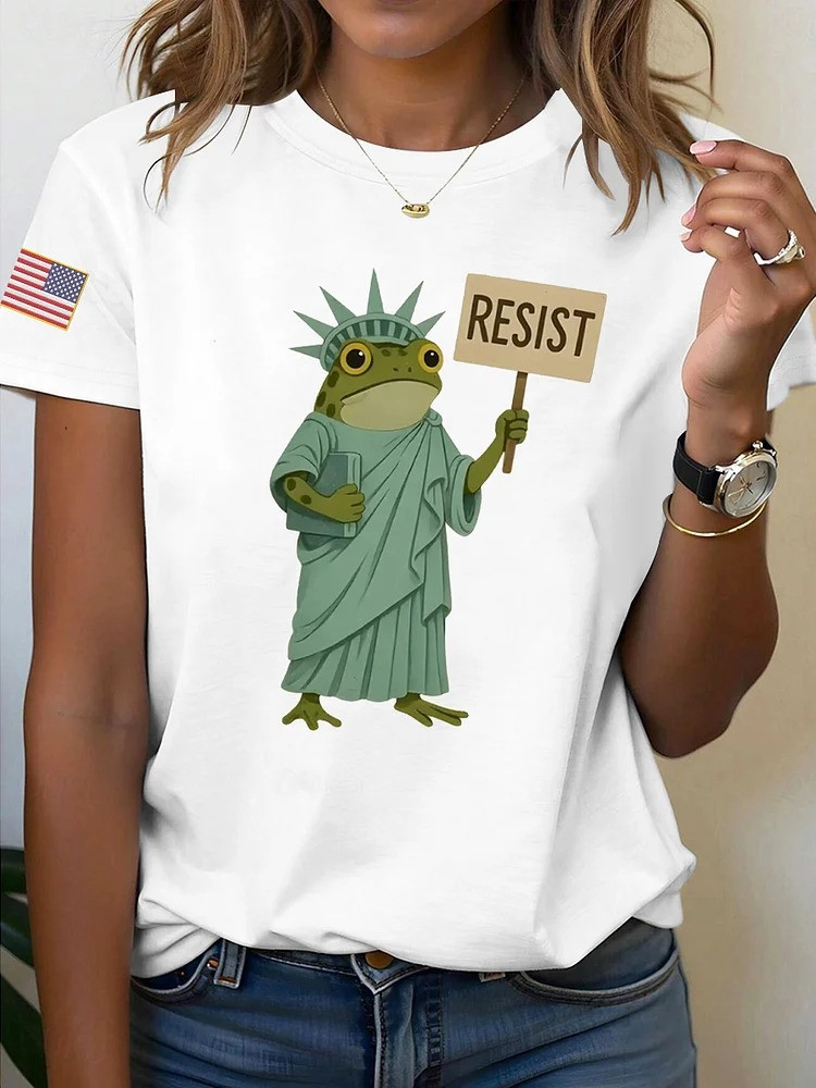 Resist Frog T-Shirt Statue Of Liberty Portland Frog Merch Abolish ICE Apparel Gifts