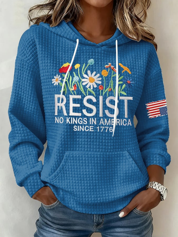 Resist Hoodie No Kings In America Since 1776 Pullover Gift For Supporters