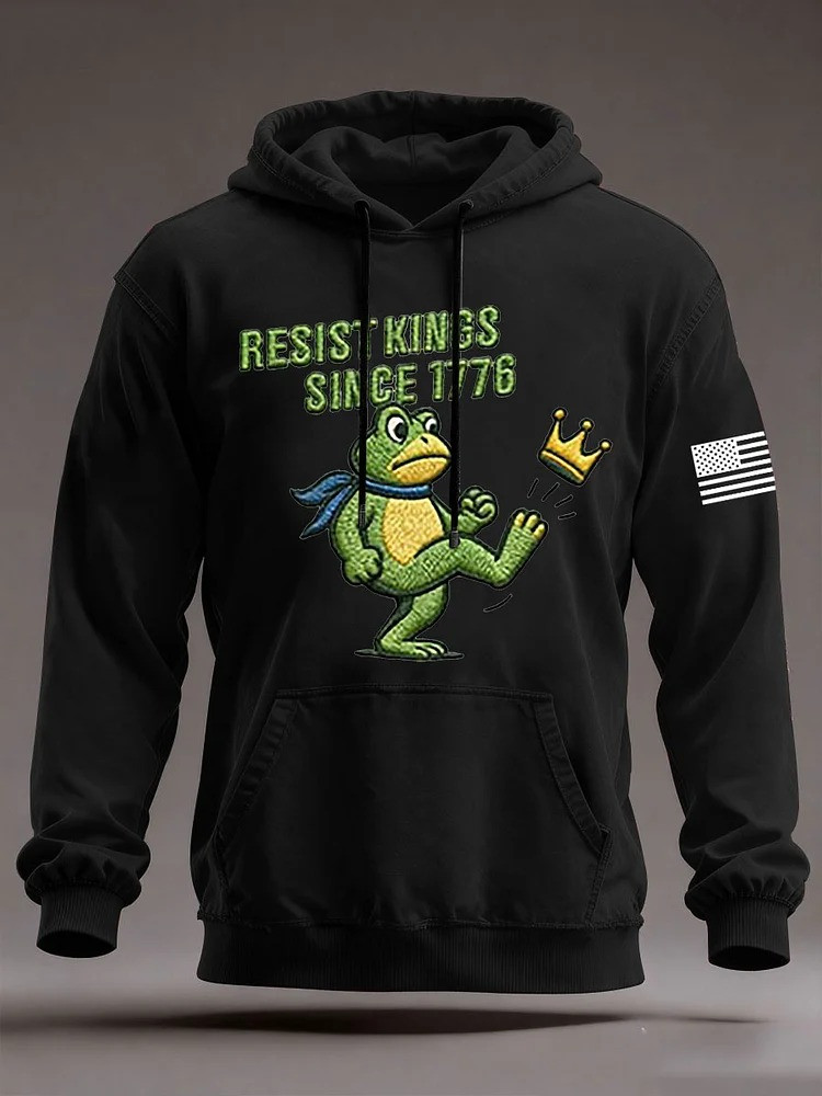 Resist Kings Since 1776 Hoodie Portland Frog No Kings Protest Anti Fascist Merch Gifts