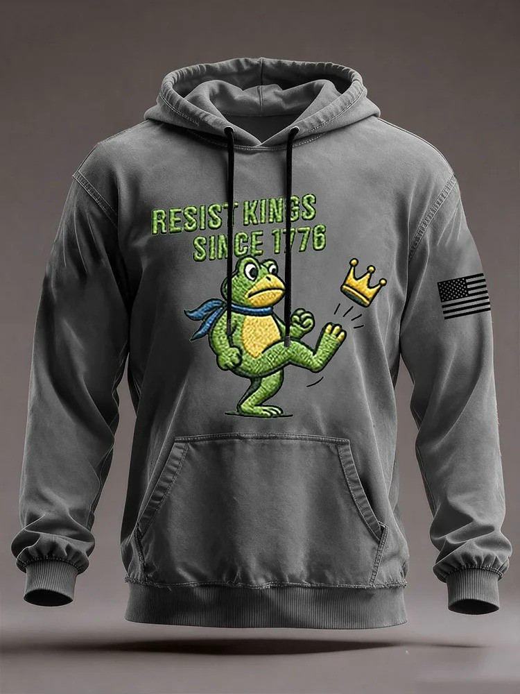 Resist Kings Since 1776 Hoodie Portland Frog No Kings Protest Antifa Merch Liberal Gifts