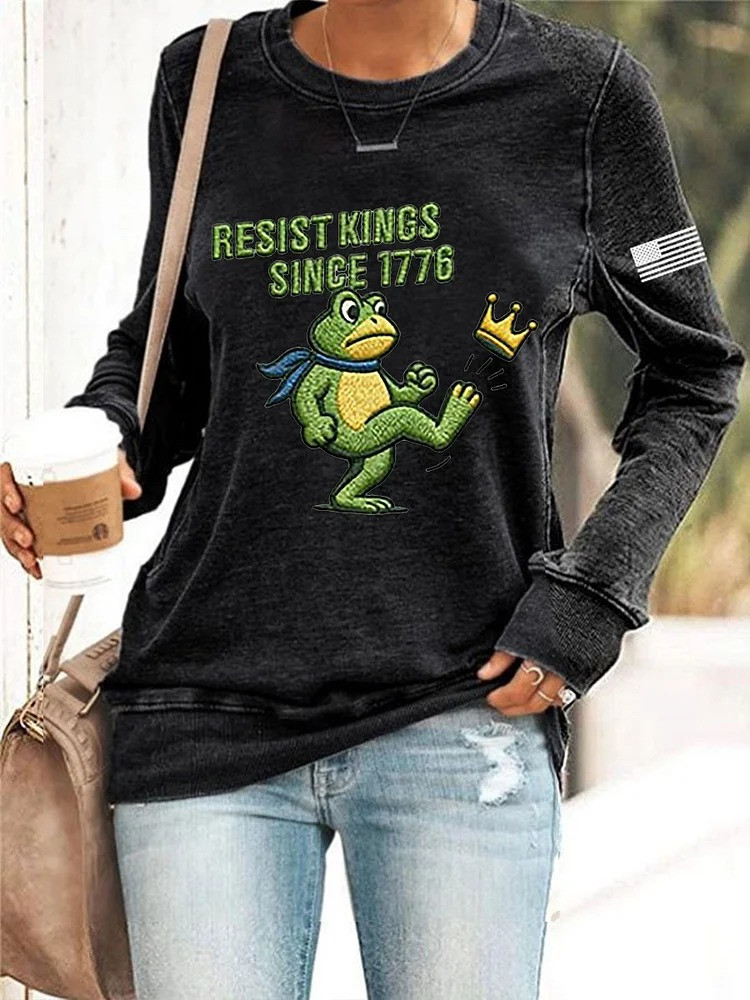 Resist Kings Since 1776 Sweatshirt Portland Frog No Kings Protest Merch Gifts