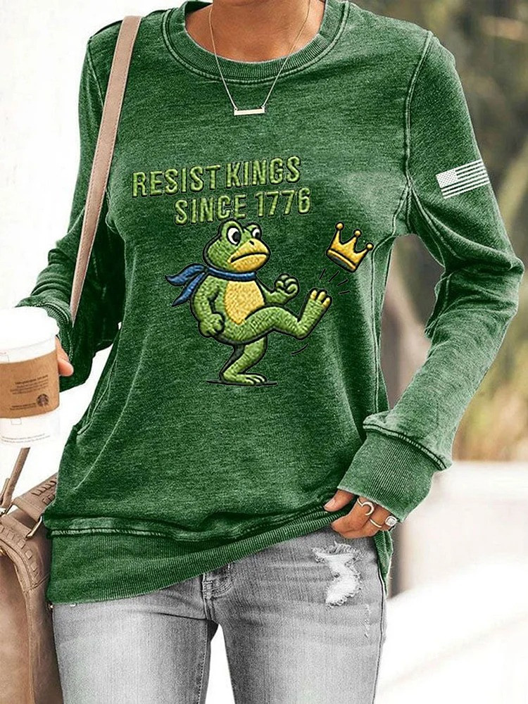 Resist Kings Since 1776 Sweatshirt Portland Frog Protest No Kings Apparel Gifts