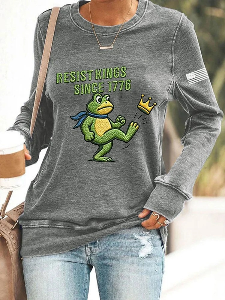 Resist Kings Since 1776 Sweatshirt Portland Frog Protest No Kings Clothing Gifts