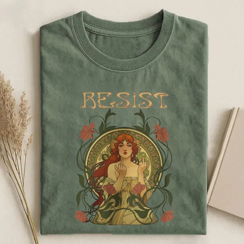 Resist Lady Liberty T-Shirt Feminist Protest Graphic Tee Gift For Women