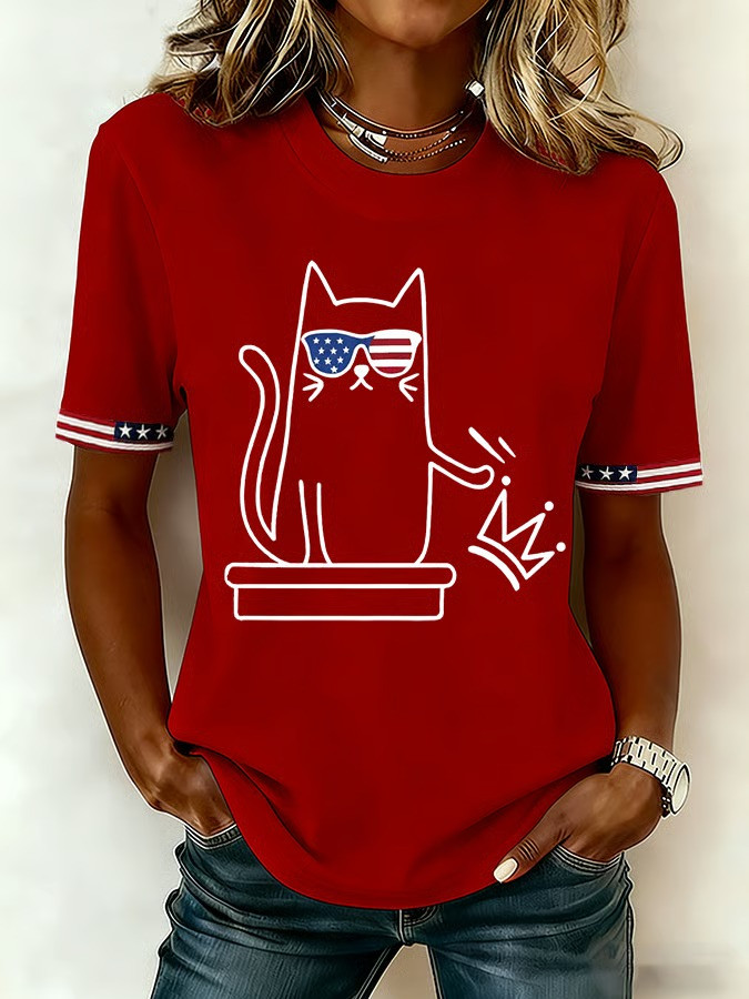 Resist No Kings Cat Shirt Funny No Kings Protest Apparel Patriotic Clothes Gifts For Her