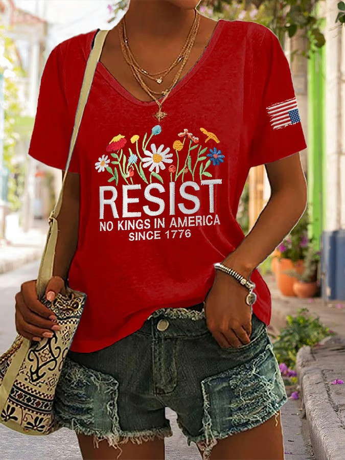 Resist No Kings In America Since 1776 Shirt Anti MAGA Apparel Gifts For Girlfriend
