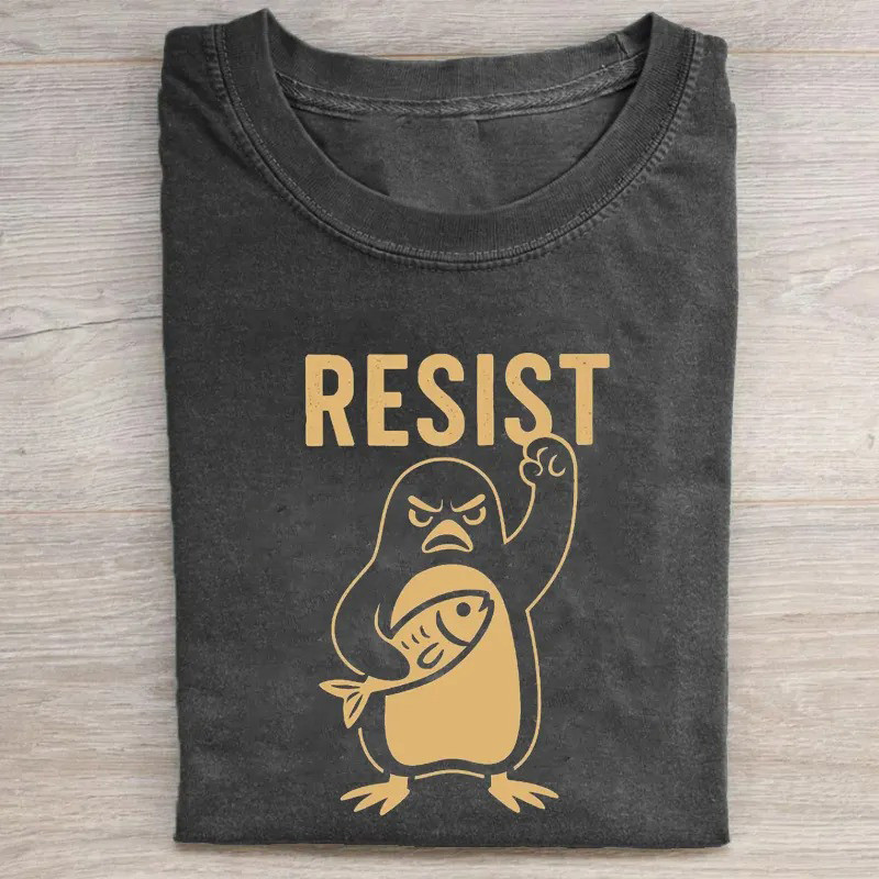 Resist Penguin T-Shirt Funny Anti Trump Protest Graphic Tee Gift For Voters