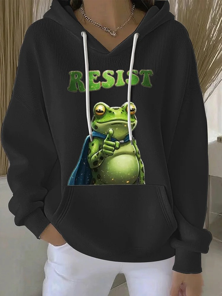 Resist Portland Frog Hoodie No Kings Frog Merch Gifts For Democrats Supporters