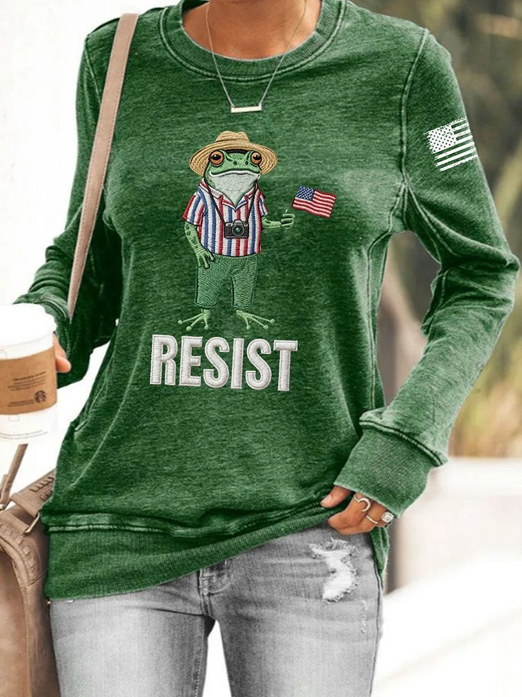 Resist Portland Frog Sweatshirt Anti ICE Protest No Kings Merch Gifts For Women
