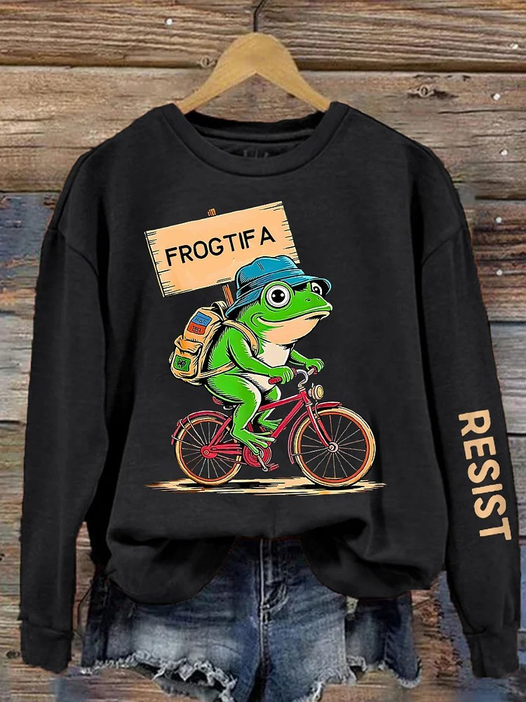 Resist Portland Frog Sweatshirt Frogtifa Frog ICE Protest Merch Gifts For Her