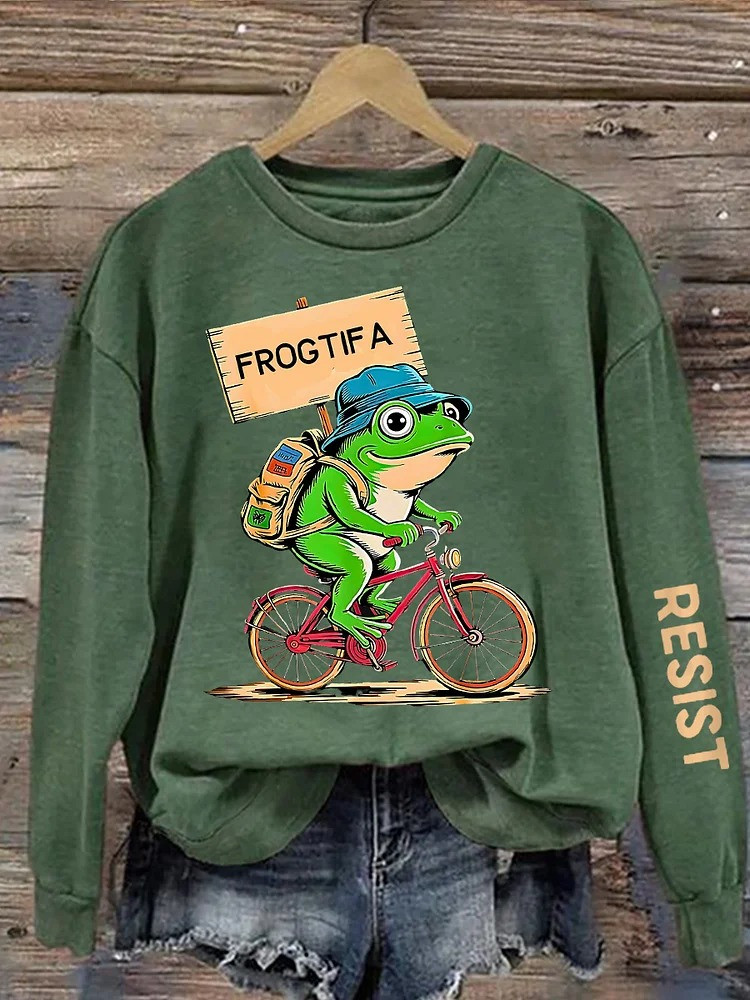 Resist Portland Frog Sweatshirt Frogtifa Frog ICE Protest Merch Gifts For Her