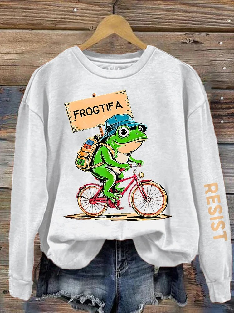 Resist Portland Frog Sweatshirt Frogtifa Frog ICE Protest Merch Gifts For Her