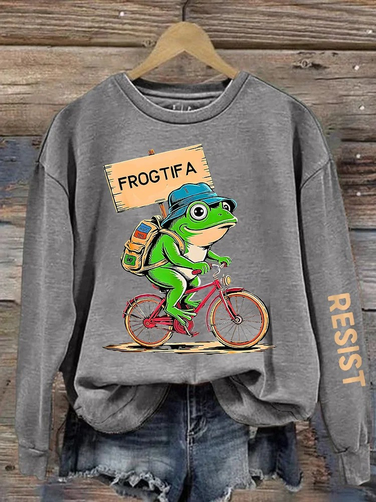 Resist Portland Frog Sweatshirt Frogtifa Frog ICE Protest Merch Gifts For Her