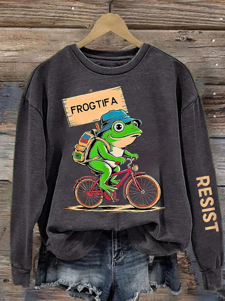 Resist Portland Frog Sweatshirt Frogtifa Frog ICE Protest Merch Gifts For Her