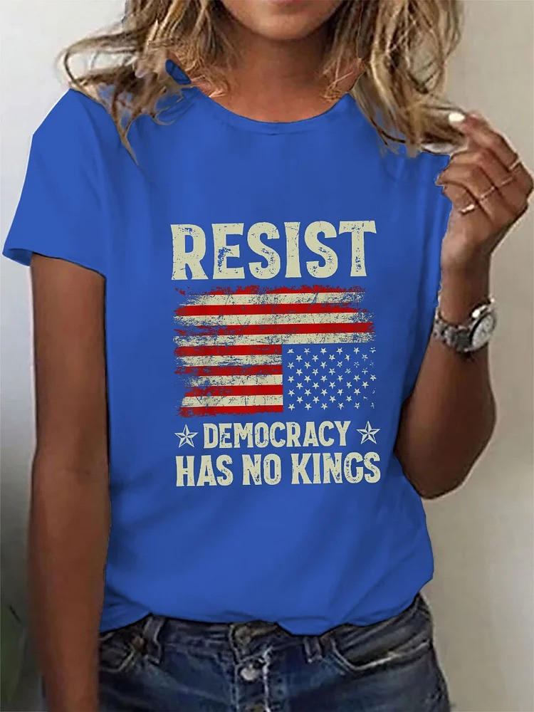 Resist T-Shirt Democracy Has No Kings Shirt No Kings Merch Gifts For Democrats Supporters