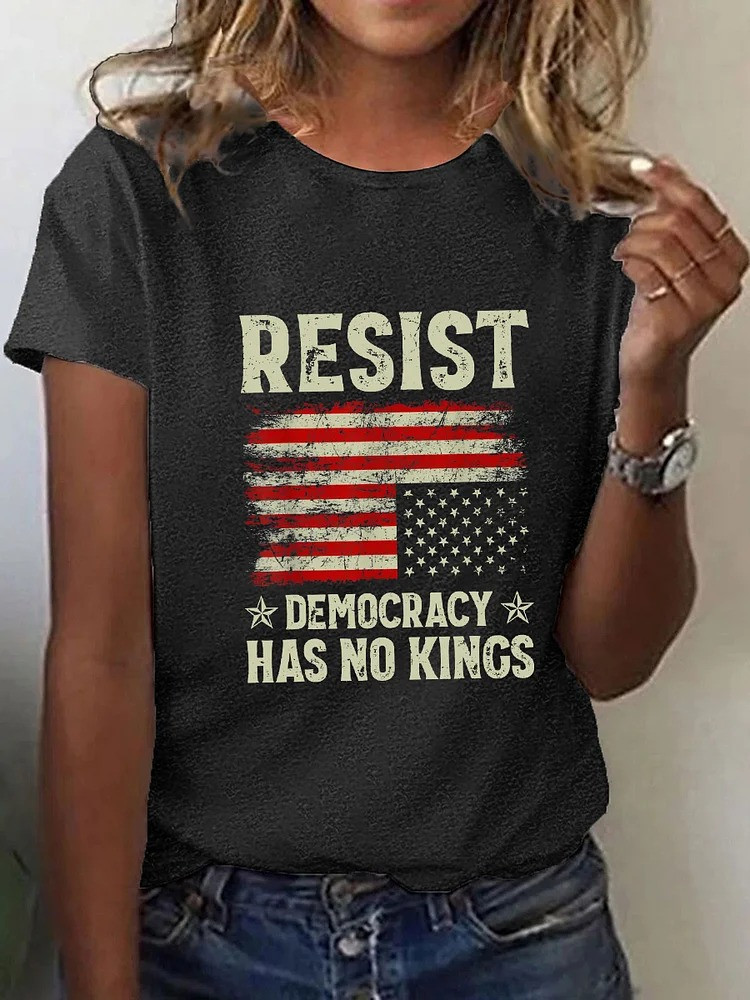 Resist T-Shirt Democracy Has No Kings Shirt No Kings Protest Merch Gifts For Her