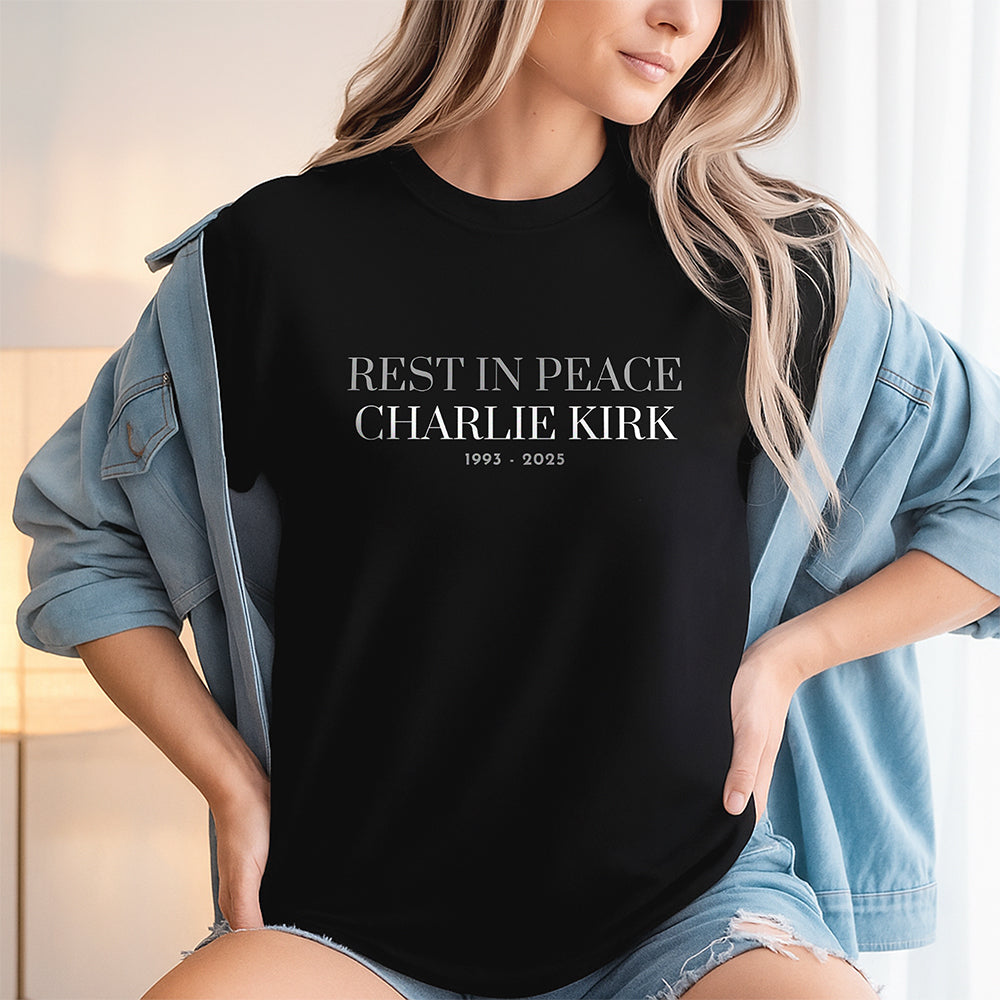 Rest In Peace Charlie Kirk 1993 2025 Dark Shirt Gift for American Conservatives