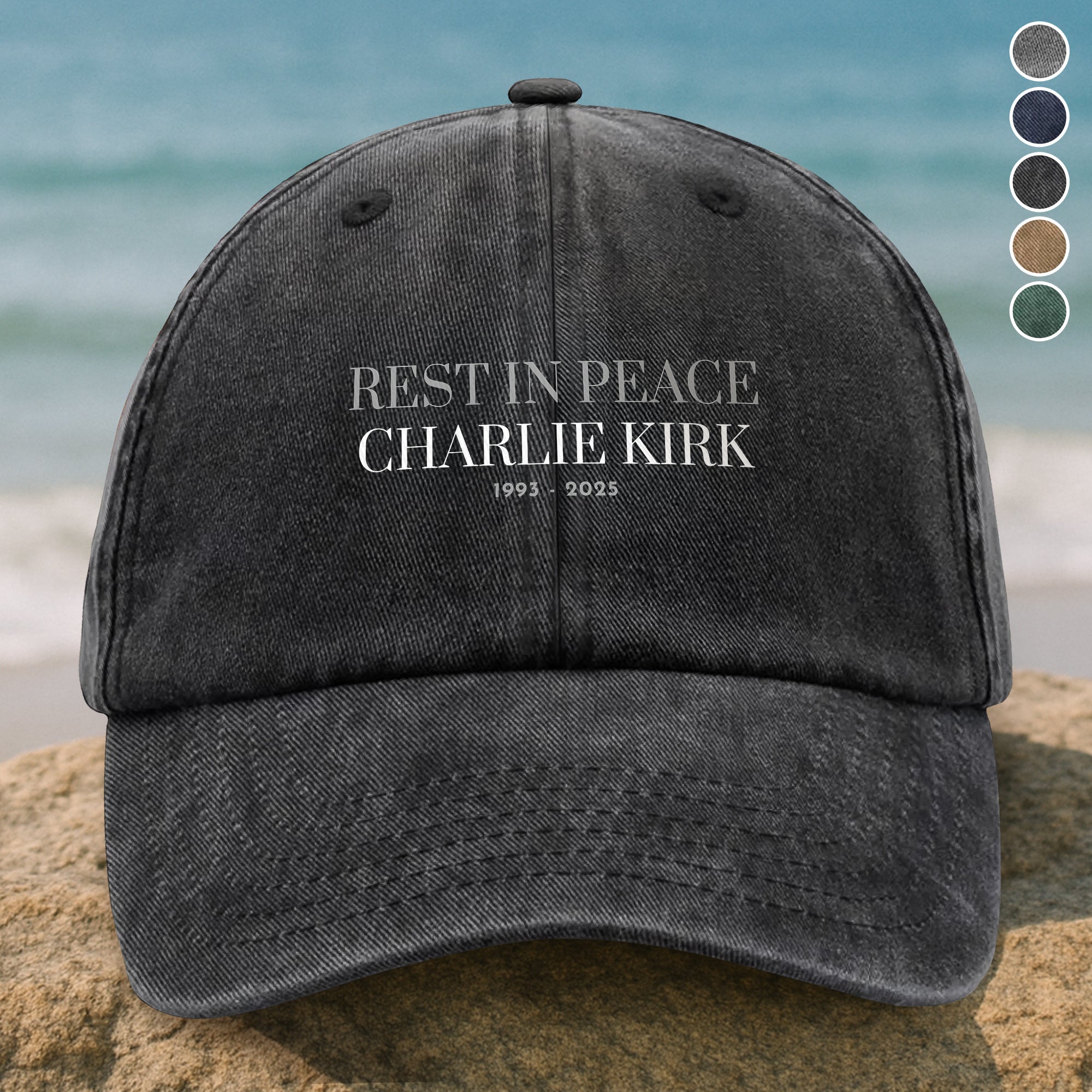 Rest In Peace Charlie Kirk 1993 2025 Washed Baseball Cap Gift for Son Patriot