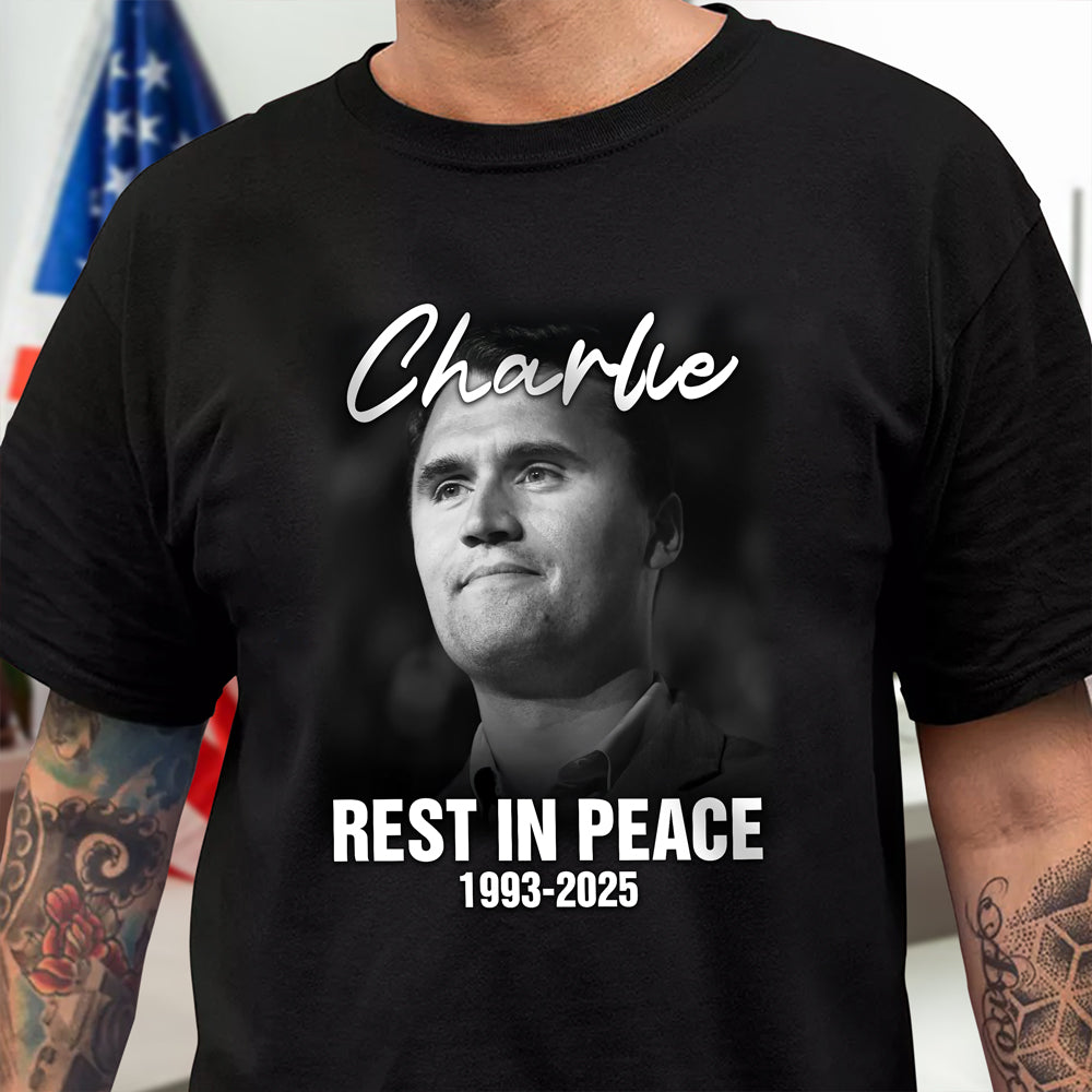 Rest in Peace Charlie Kirk Memorial 1993-2025 Dark Shirt Gift for Charlie Kirk Supporters