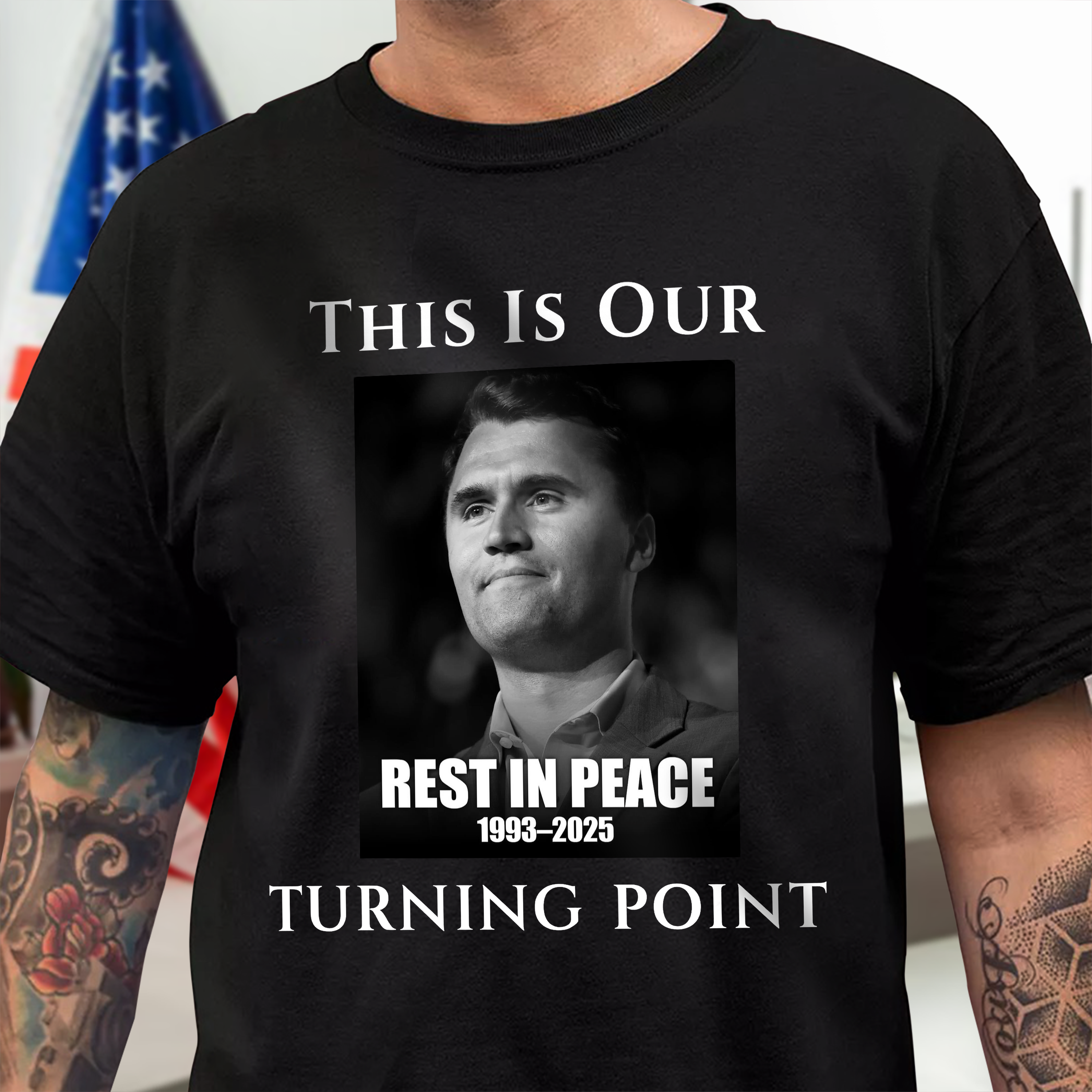 Rest In Peace Charlie Kirk' Tribute Dark Shirt Gift for Patriots