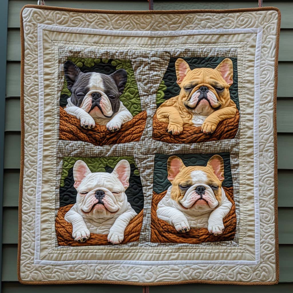 Resting Faces Quilted Blanket Gifts For French Bulldog Owners