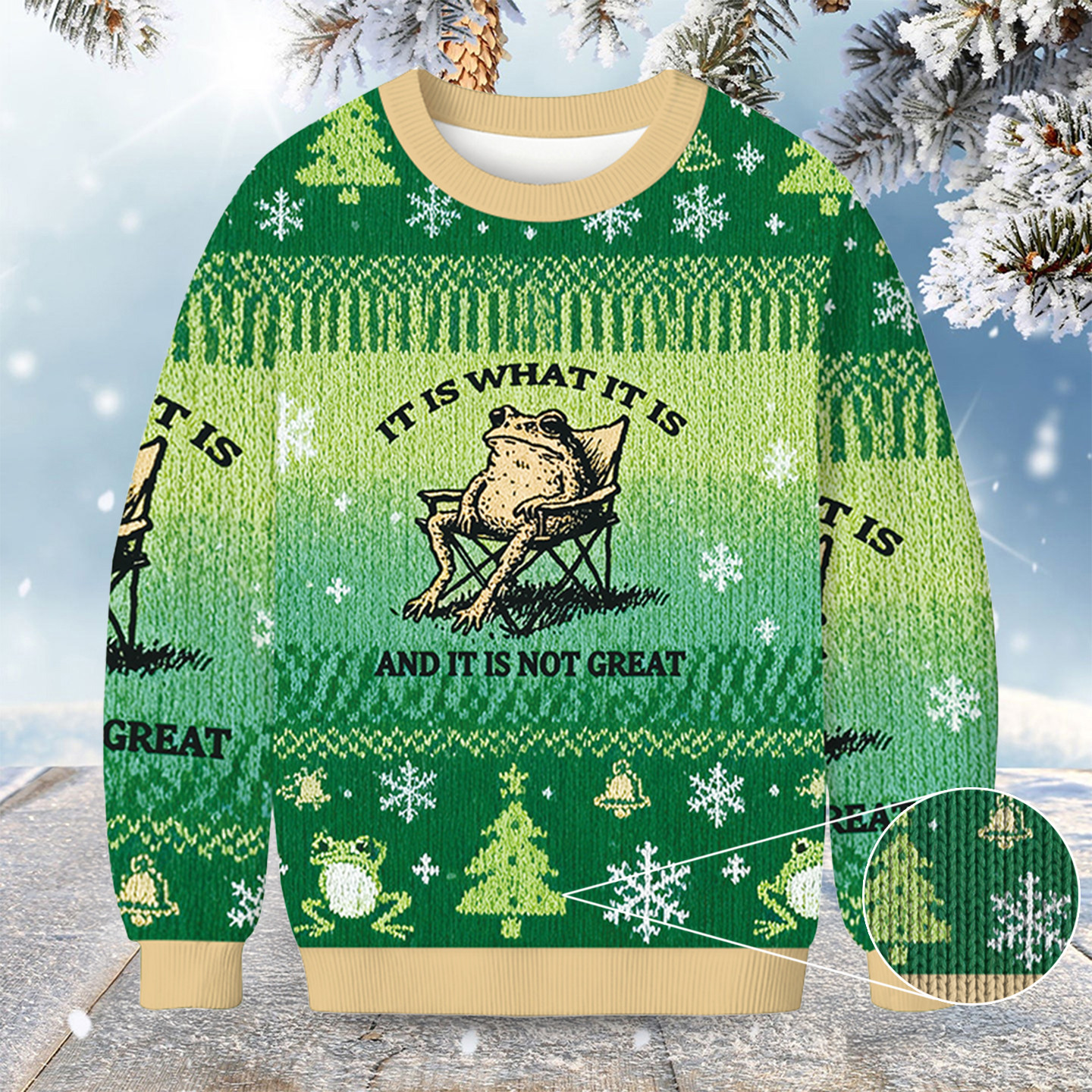 Resting Frog Funny Christmas Ugly Sweater Holiday Clothing Frog Lover Christmas Gifts