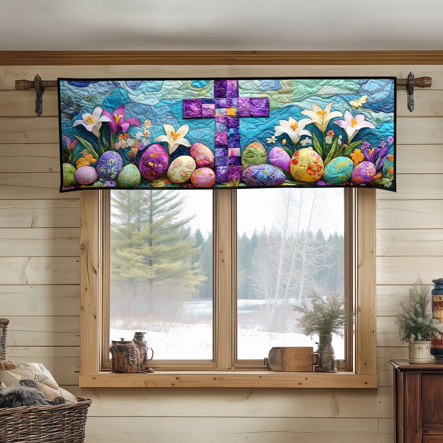 Resurrection Bloom Quilted Valance Kitchen Curtain Meaningful Gifts For Women