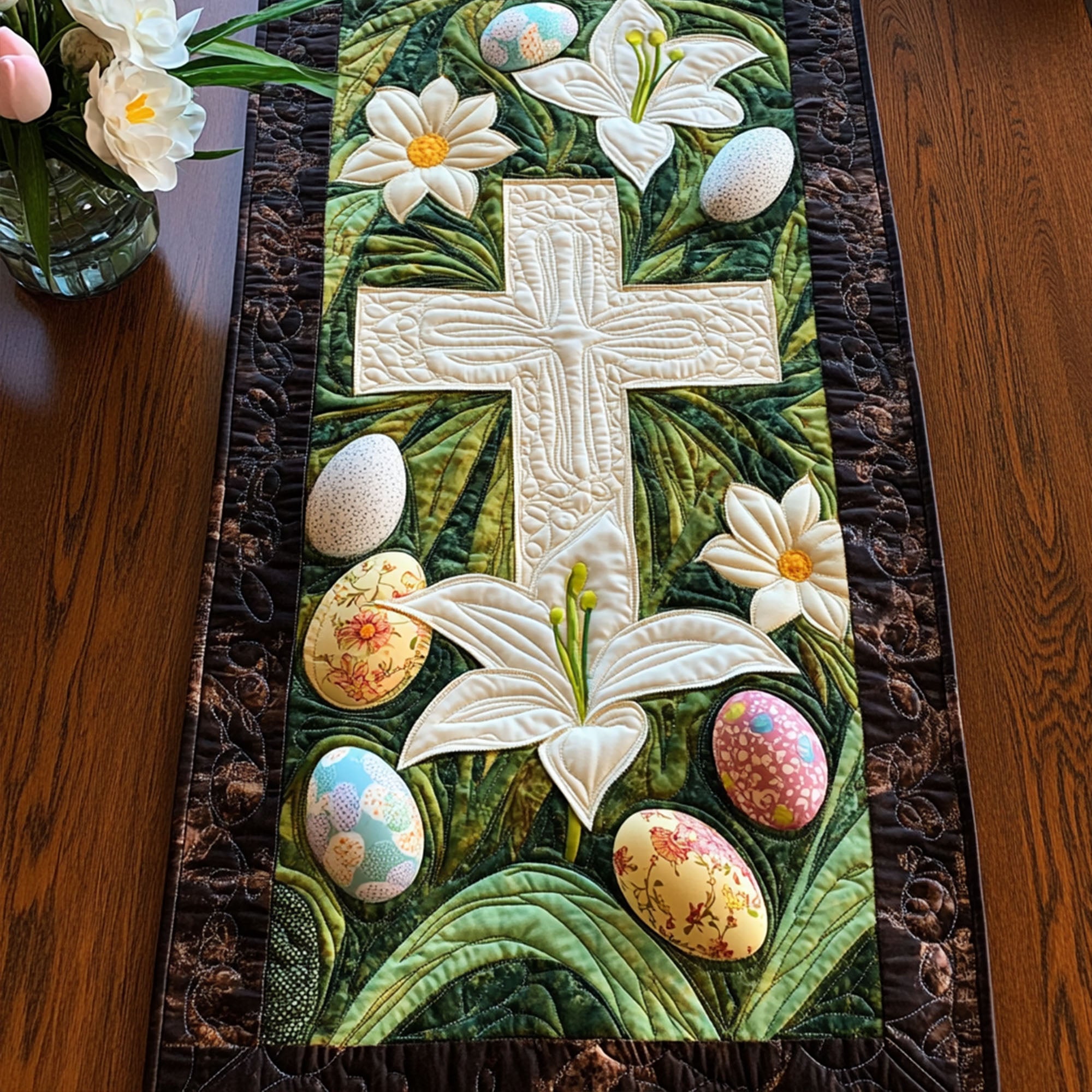 Resurrection Glory Quilted Table Runner Easter Dining Table Decor Unusual Christian Gifts