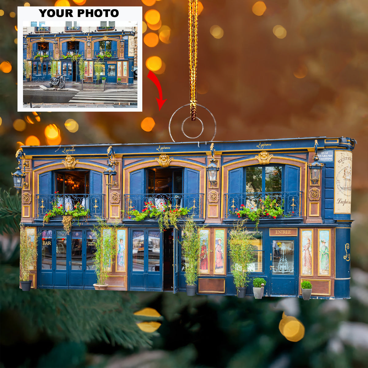 Retail Bliss Personalized Photo Mica Ornament Christmas Gift For Family Members