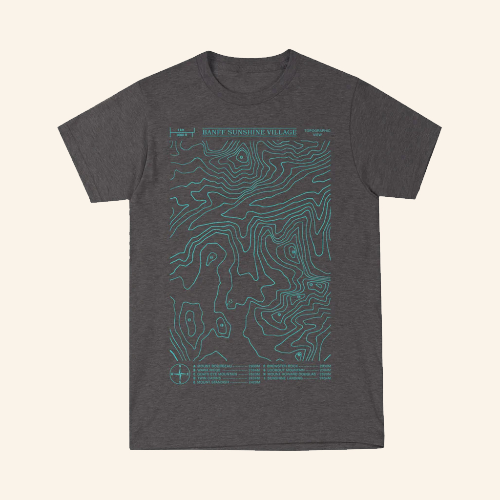 Retail Merch Sunshine Village Topographic T-Shirt Present For Husband