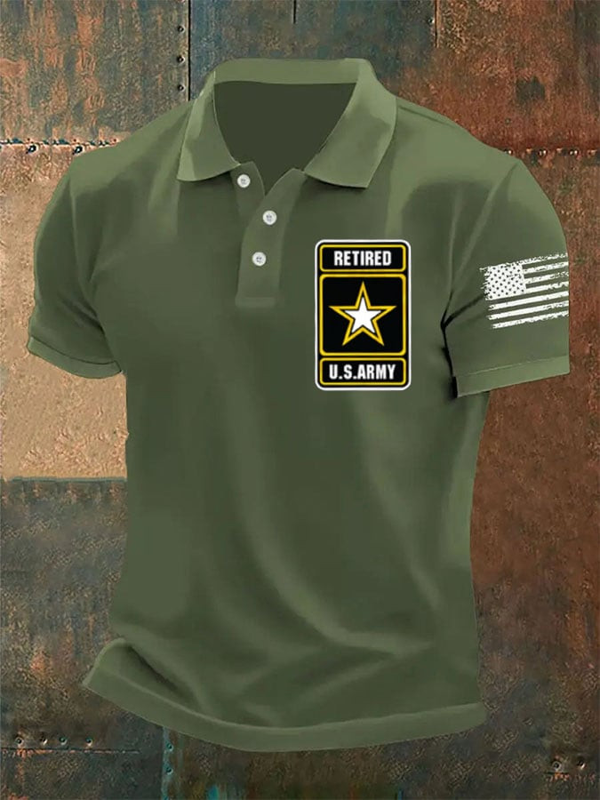 Retired US Army Veteran Polo Shirt Military Appreciation Clothing Best Veteran Gifts Ideas
